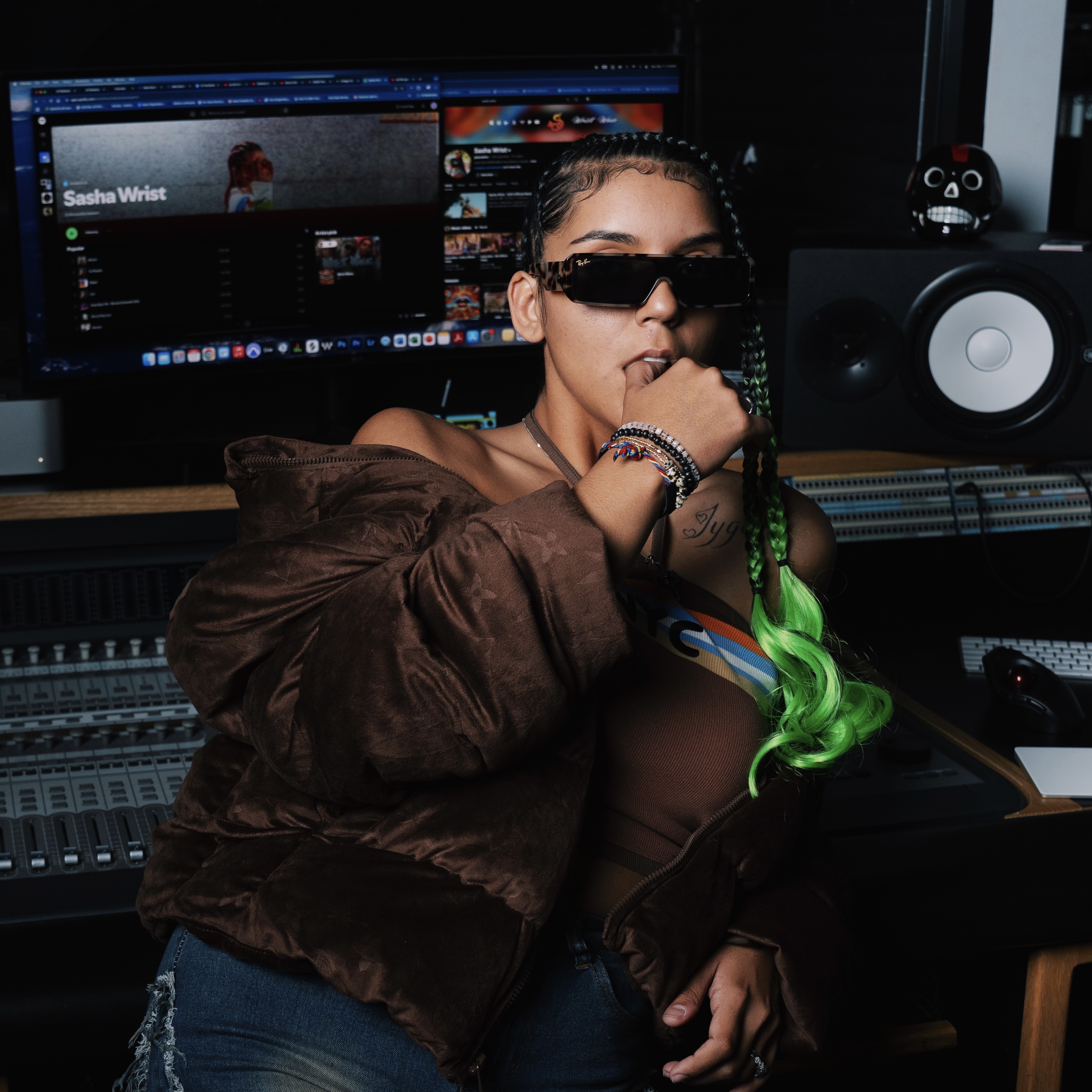 Sasha Wrist creating in the studio