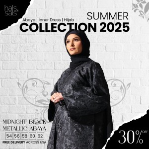 Midnight Black metallic Abaya