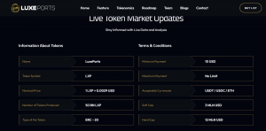 Luxeports tokenomics