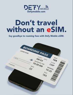 Do not travel without a Defy Mobile eSIM