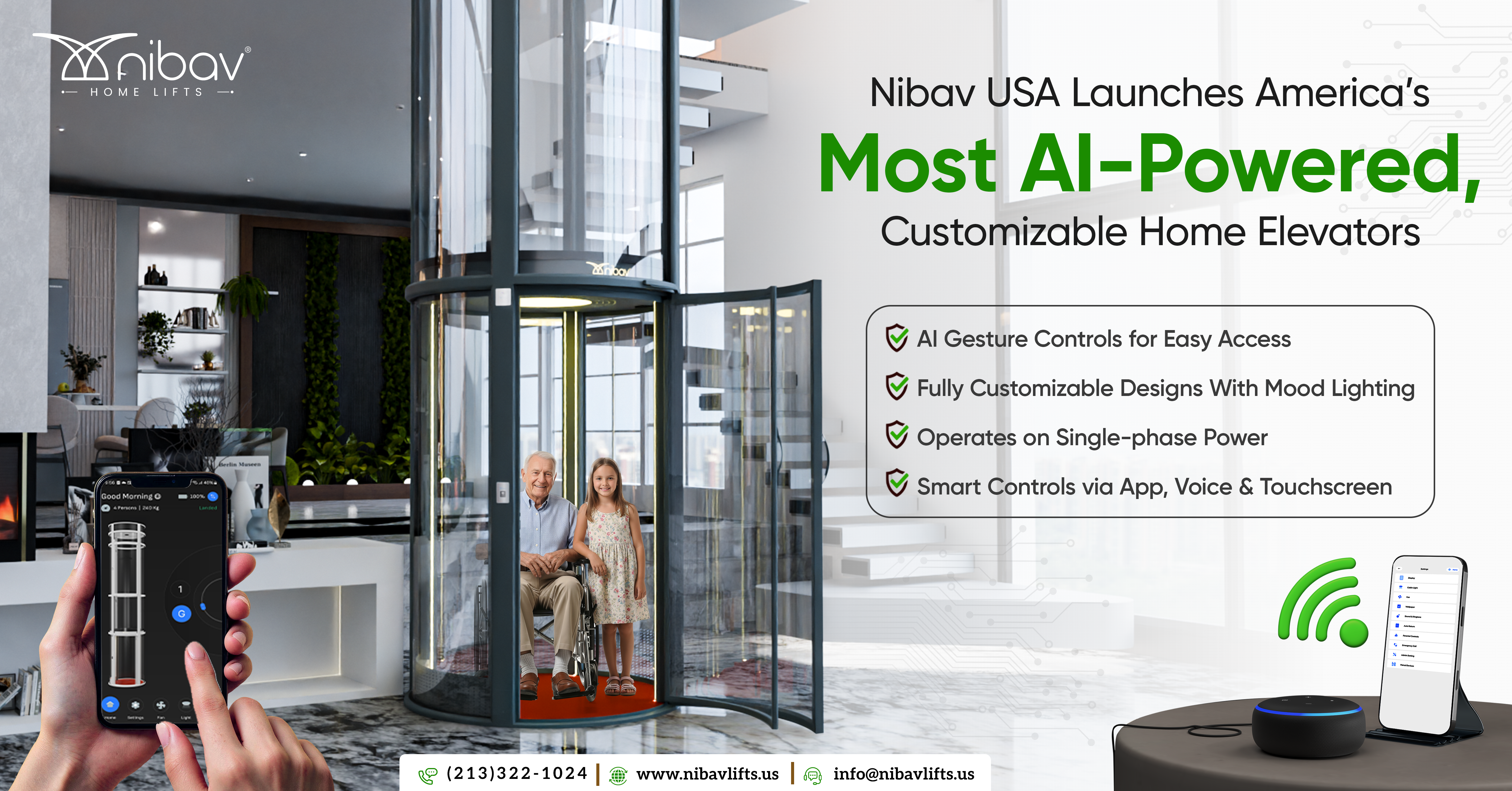Americas first AIpowered customizable home elevators by Nibav