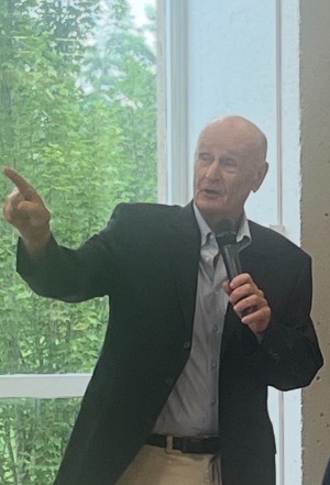 Coach Piorkowski addresses the crowd