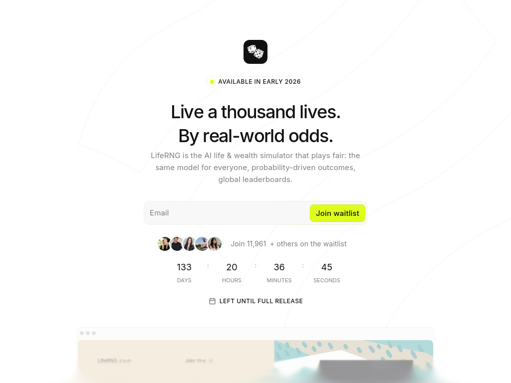 Singapore Entrepreneur Launches Waitlist for LifeRNG, an AI-Powered Life Simulator