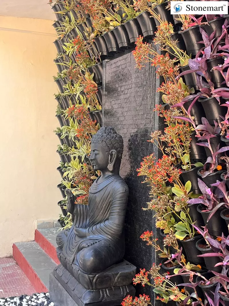 stone buddha fountain