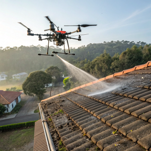 drone based roof cleaning