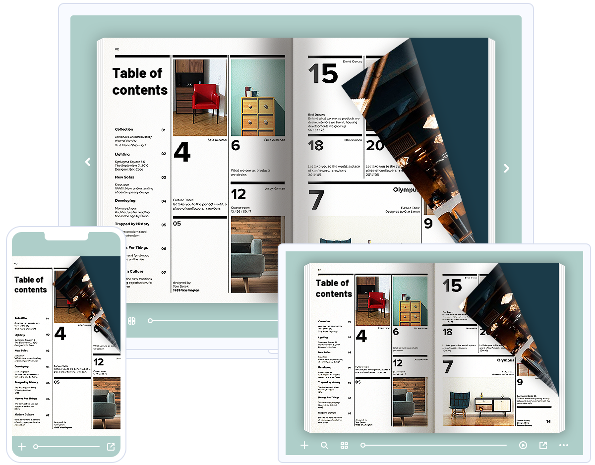 FlipHTML5 allows users to read digital product catalogue on different devices