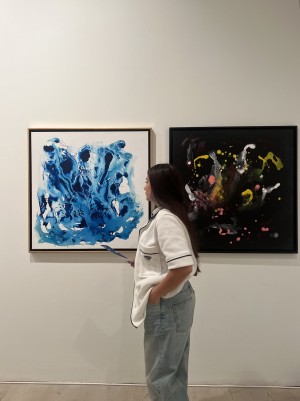 ADELA OSMANI at her exhibition in NY