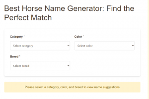 Horse Name Generator Tool