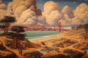 Easton Cain Oil Painting-Baker Beach