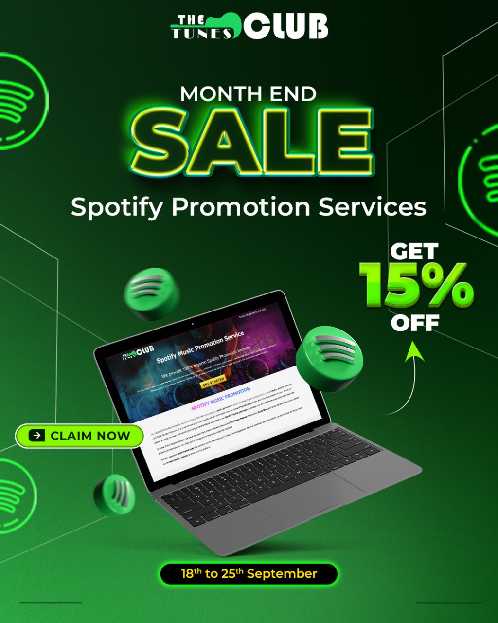 Reach More Fans before September Ends with a 15% Discount on Spotify Promotion Services thumbnail
