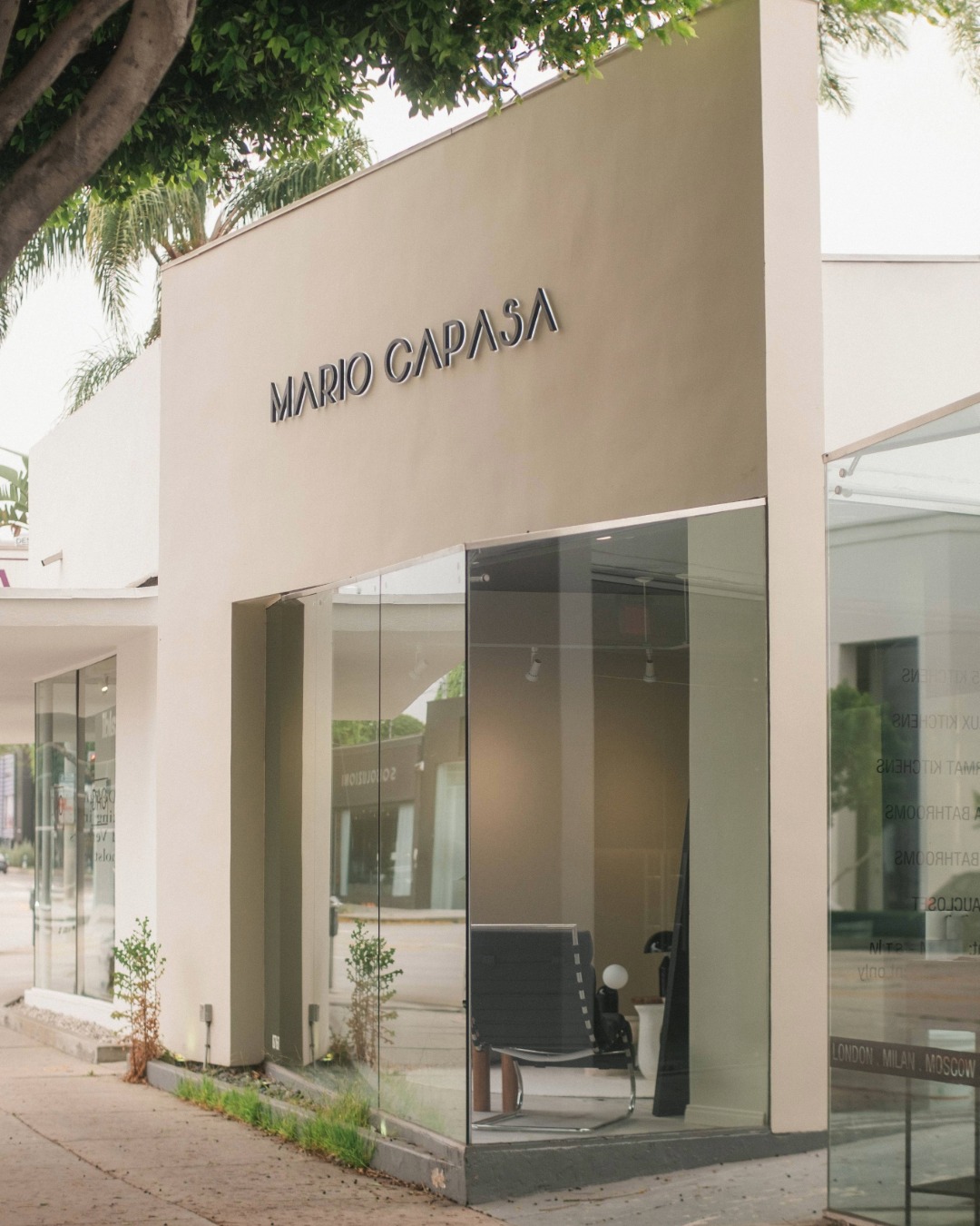 Mario Capasa furniture store in Los Angeles in a midcentury commercial shell
