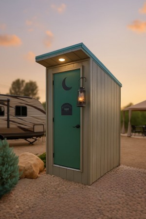 PlainsCraft Outhouse at an RV campground