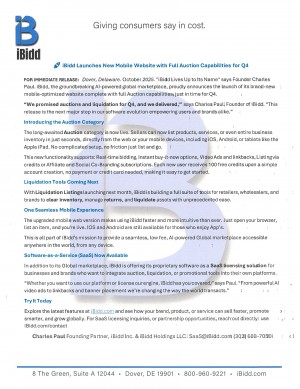 iBidd Launches New Mobile Website