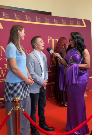 Raúl Peyret with Fishel Pustilnik, winner of Best Music Video Canada, at TINFF 2025.