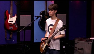 Band Front-man Elliot Roden recording the band