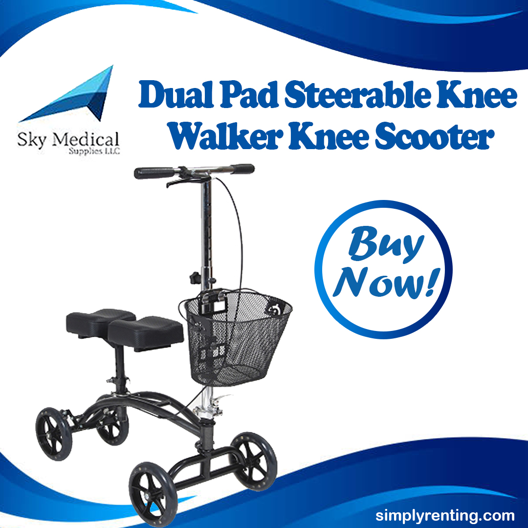 Dual Pad Steerable Knee Walker Knee Scooter