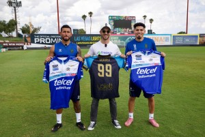 NASCAR Cup Series Driver Daniel Suárez with the Las Vegas Lights