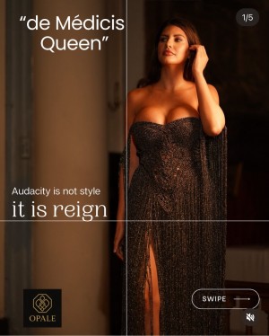 Aria Walton Modeling the Medici Dress by La Maison Opale at London Fashion Week