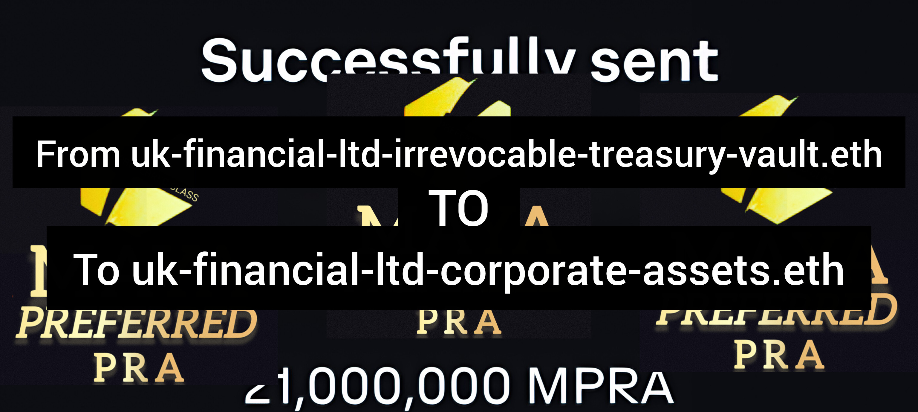 Picture of more transfer of gold to MCAT thru the mpra Token Picture of more transfer of gold to MCAT thru the mpra Token