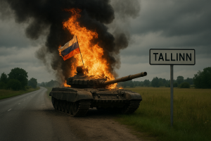 Russian-European War 2027: Burning Tank Near Tallinn