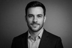 Black and white portrait photo