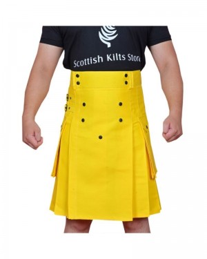 yellow utility kilt