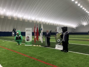 Welcome message at CECCE-Sooners MegaDôme