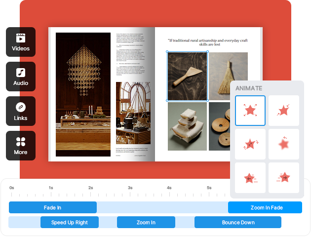 create flipbooks with multimedia elements