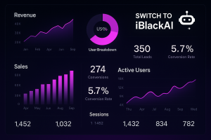 Flagship Logo – Official iBlackAI™ logo showing innovation and automation leadership