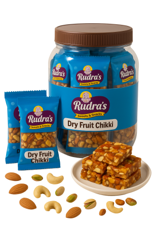 Rudras dry fruit chikki jar