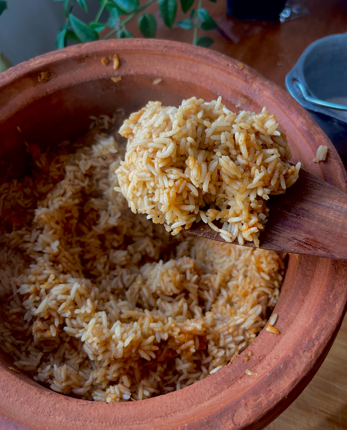 Spanish rice cooked to perfection in a clay pot Spanish rice cooked to perfection in a clay pot