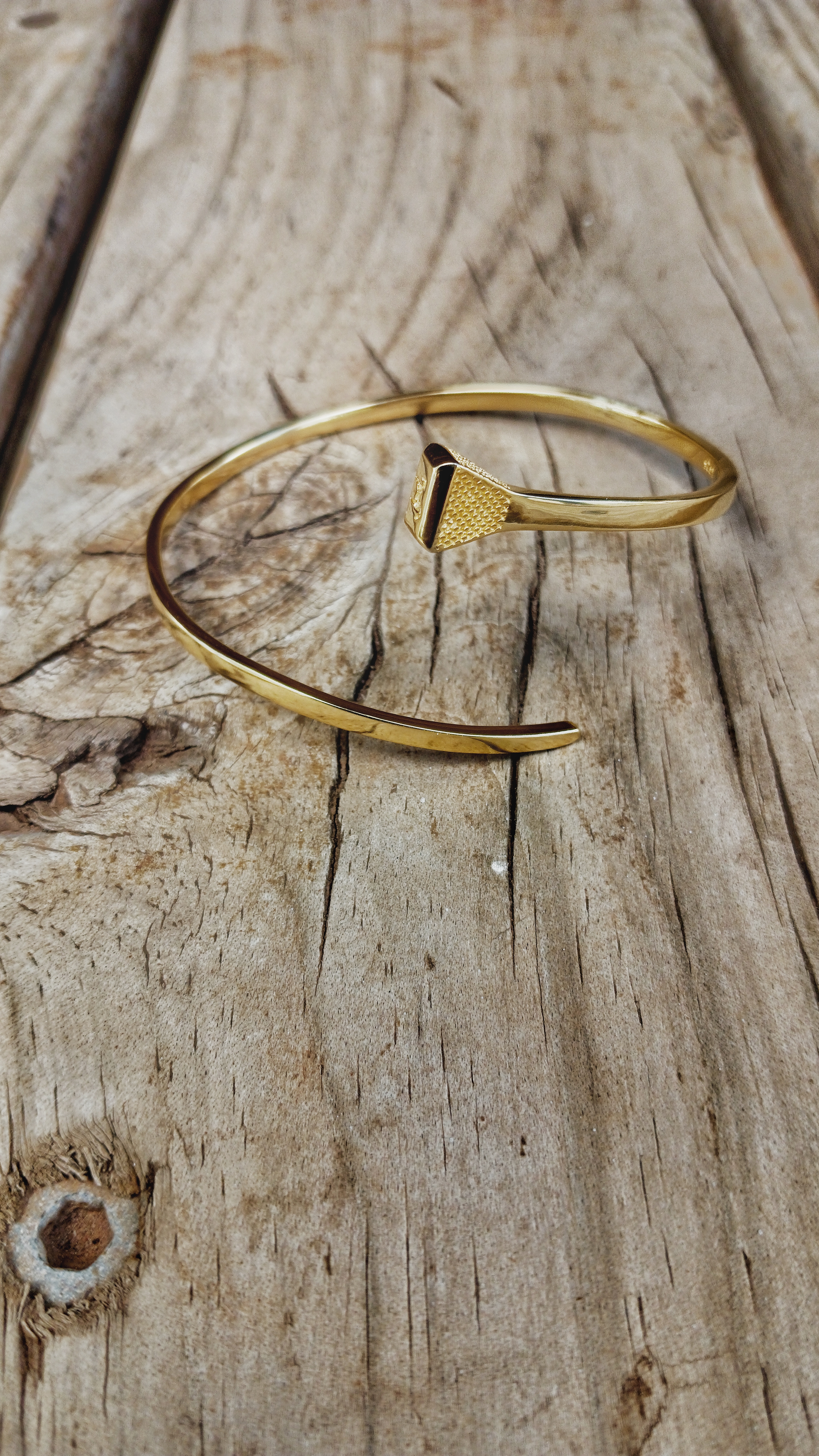 The Crafty Horse 18K GoldPlated Nail Bangle The Crafty Horse 18K GoldPlated Nail Bangle
