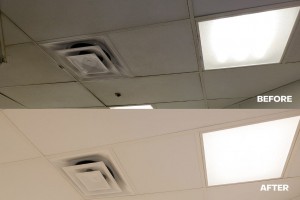 Foodservice vent cleaning before after