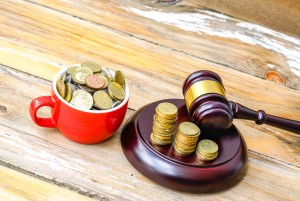 high angle view coins table