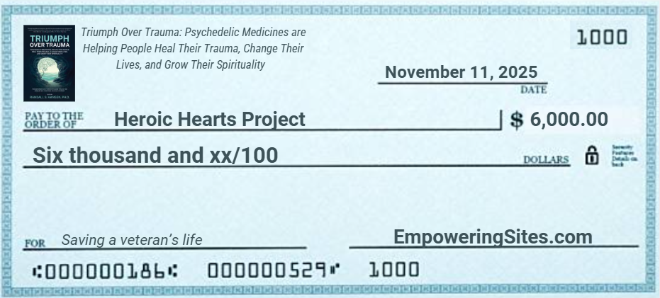 Heroic Hearts Project Donation Check