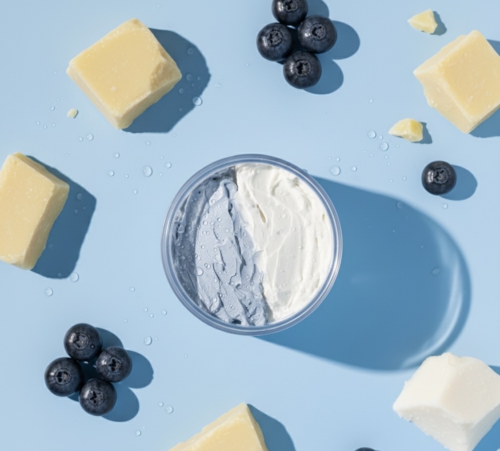 Before and after using whipped blueberry butter Before and after using whipped blueberry butter