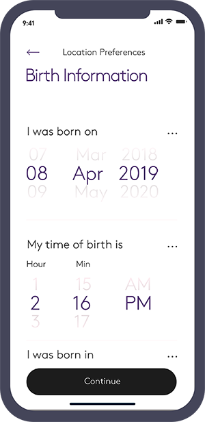 Create a map of stars based on your time and date of birth