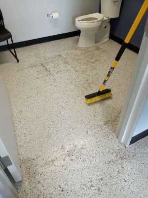 clinic restroom cleaning before