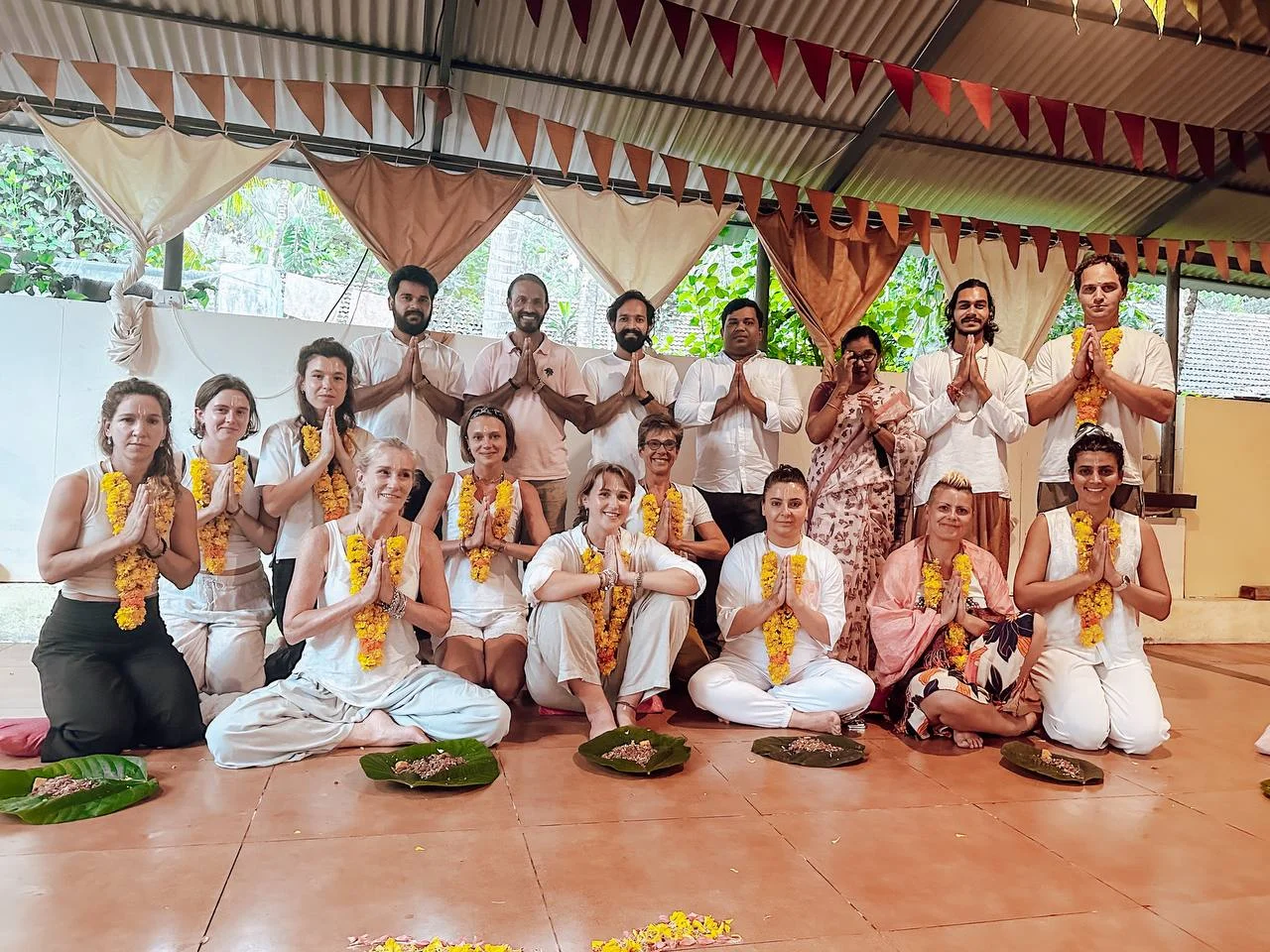 Students at the Inauguration of the Yoga Teacher Training at Rishikul Yogshala