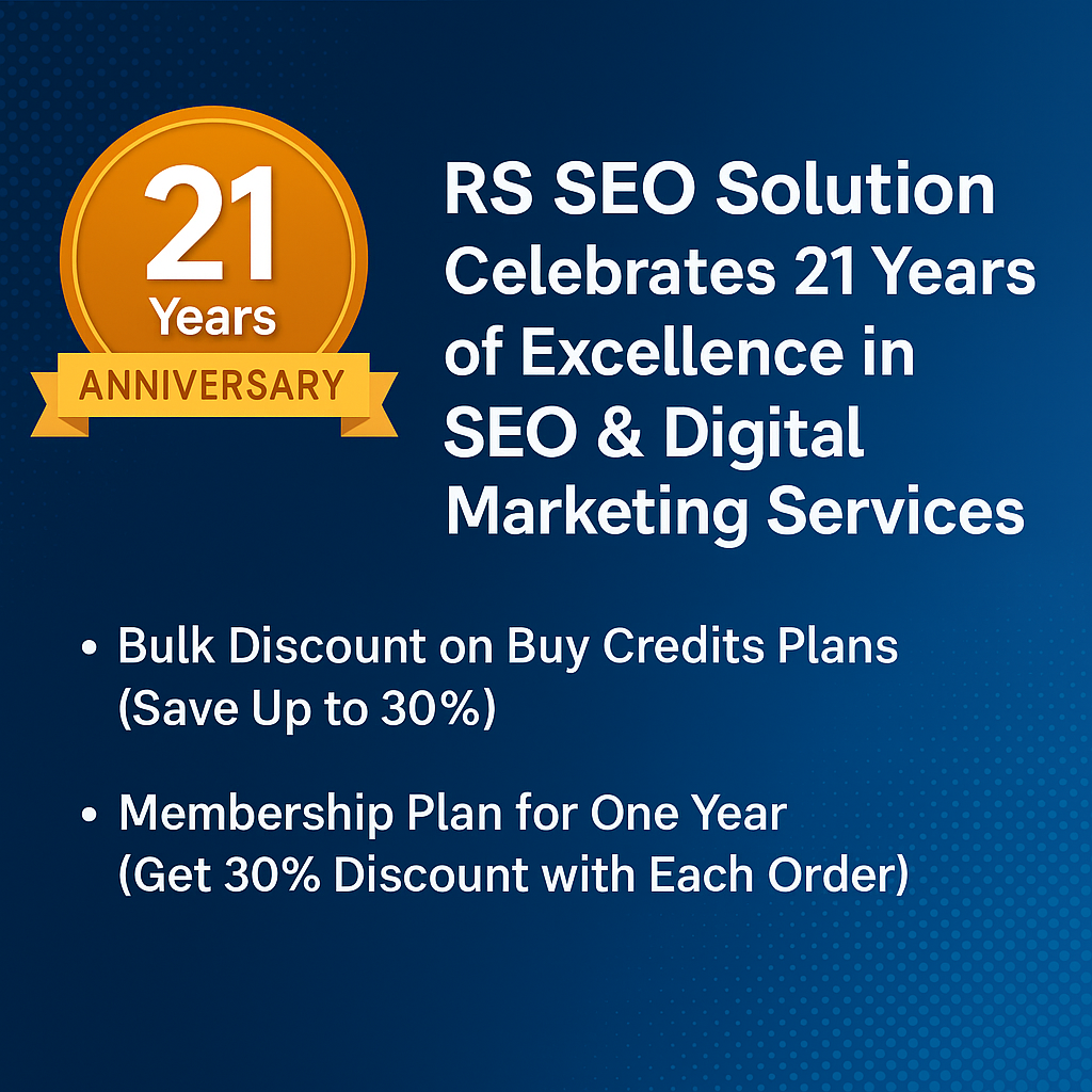 RS SEO Solution Celebrates 21 Years of Excellence in SEO – Digital Marketing Services