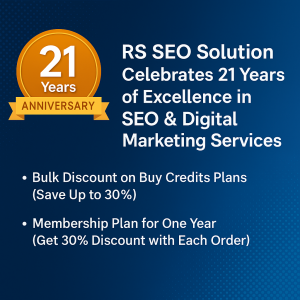 RS SEO SOlution 21st Anniversary