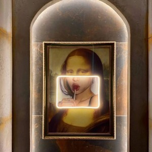mona lisa modern neon painting art 230081 1