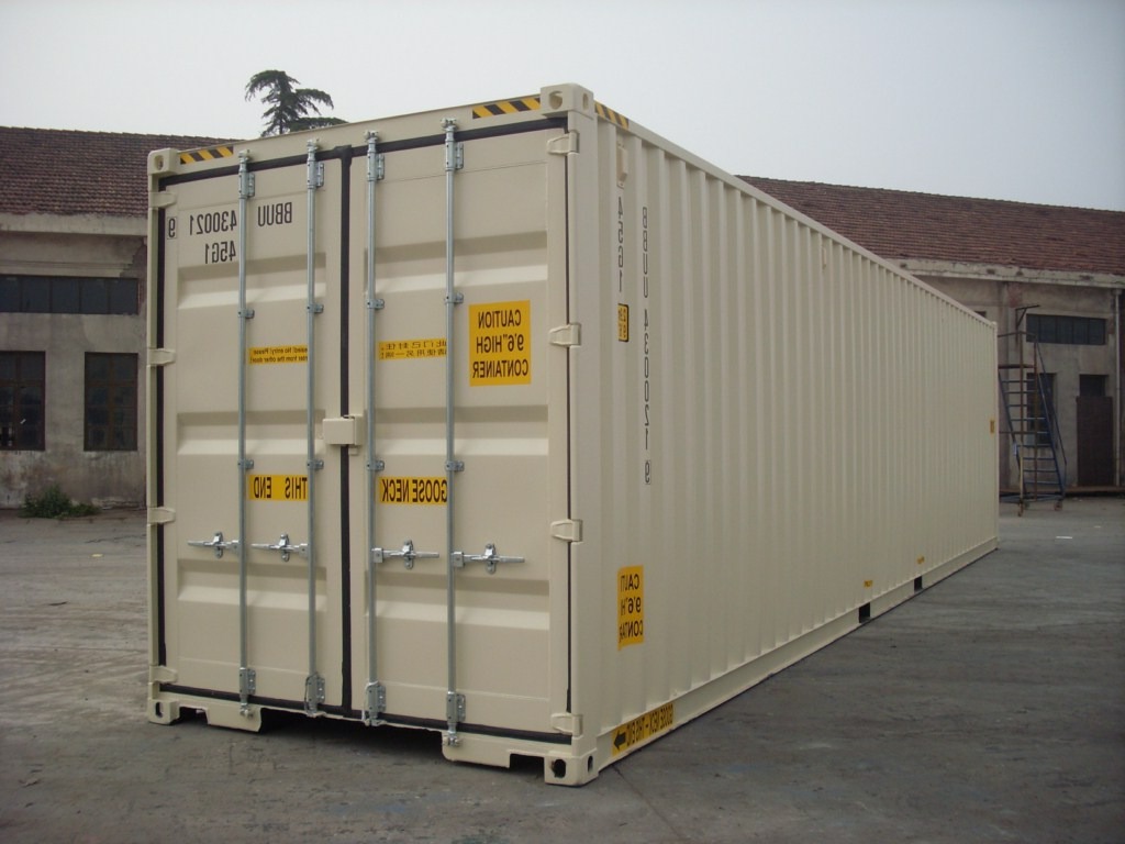 40 ft high cube shipping container at customer site