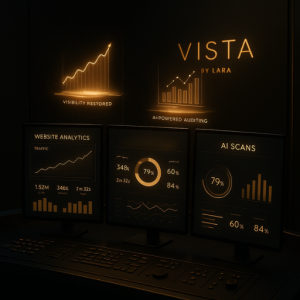 Inside Vista by Lara’s cloud engine, AI and data merge to verify every crawl, index, and rank.