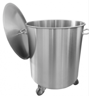 China Three wheeled Mobile Stainless Steel Dustbin from Vanky