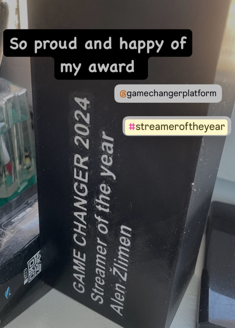Winner of the streamer of the 2024 year of gamechanger awards 