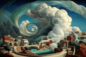 Lucian Poe-“Pears and Swine” — Oil on Canvas