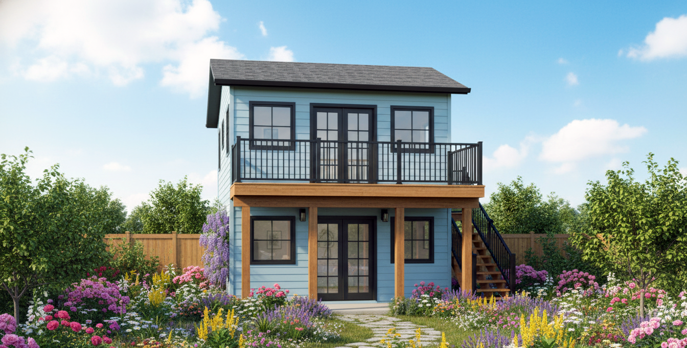 2 story adu construction services fron view