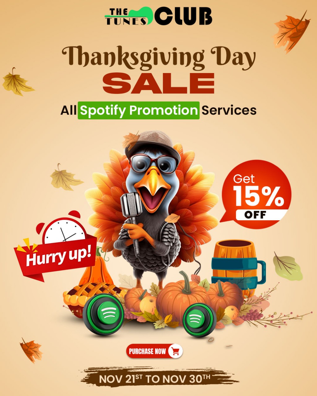 Reach Out to More Fans on this Thanksgiving Week with 15% Off thumbnail