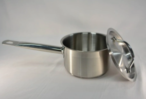 China Premium Single Handle Stainless Steel Sauce Pot With Lid